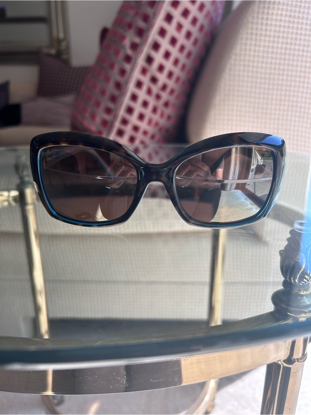 New Maui Jim Orchid Tortoise with Peacock Blue Sunglasses